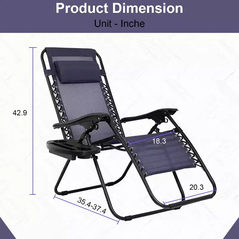 Foldable Zero Gravity Chair Lounge Patio Chaise