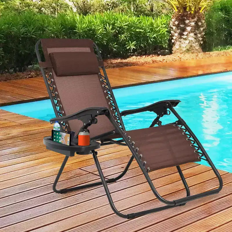 Foldable Zero Gravity Chair Lounge Patio Chaise