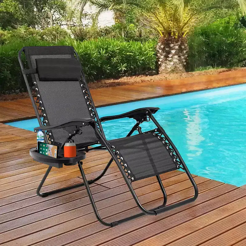 Foldable Zero Gravity Chair Lounge Patio Chaise