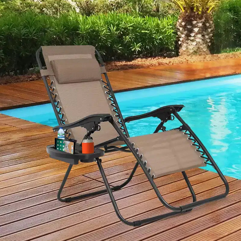 Foldable Zero Gravity Chair Lounge Patio Chaise
