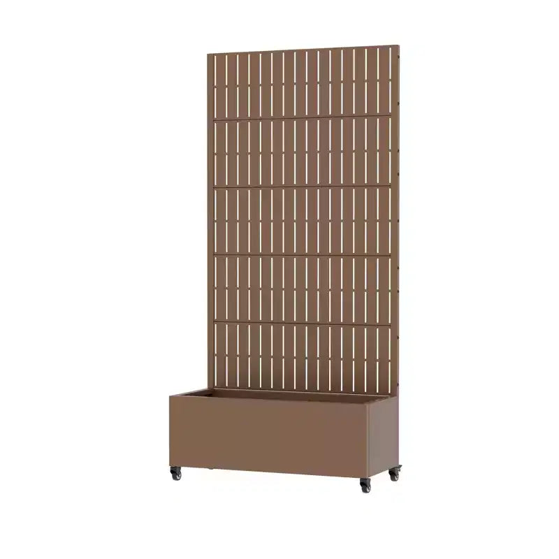 Gray Rectangular Metal Outdoor Planter Box