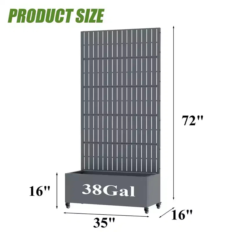 Gray Rectangular Metal Outdoor Planter Box