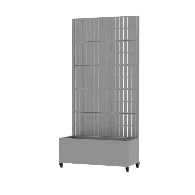Gray Rectangular Metal Outdoor Planter Box