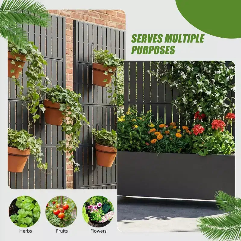 Gray Rectangular Metal Outdoor Planter Box