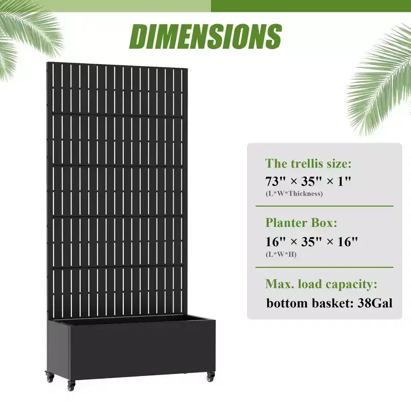 Gray Rectangular Metal Outdoor Planter Box