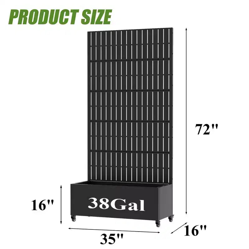 Gray Rectangular Metal Outdoor Planter Box