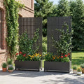 Gray Rectangular Metal Outdoor Planter Box
