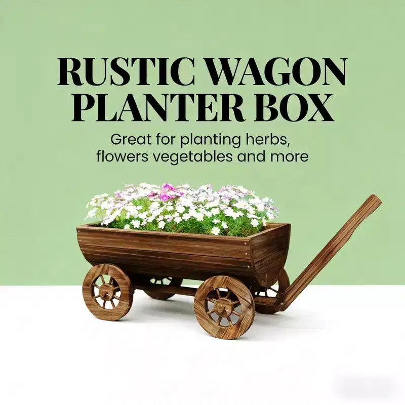 Wooden Wheelbarrow Planter Mobile Garden Cart