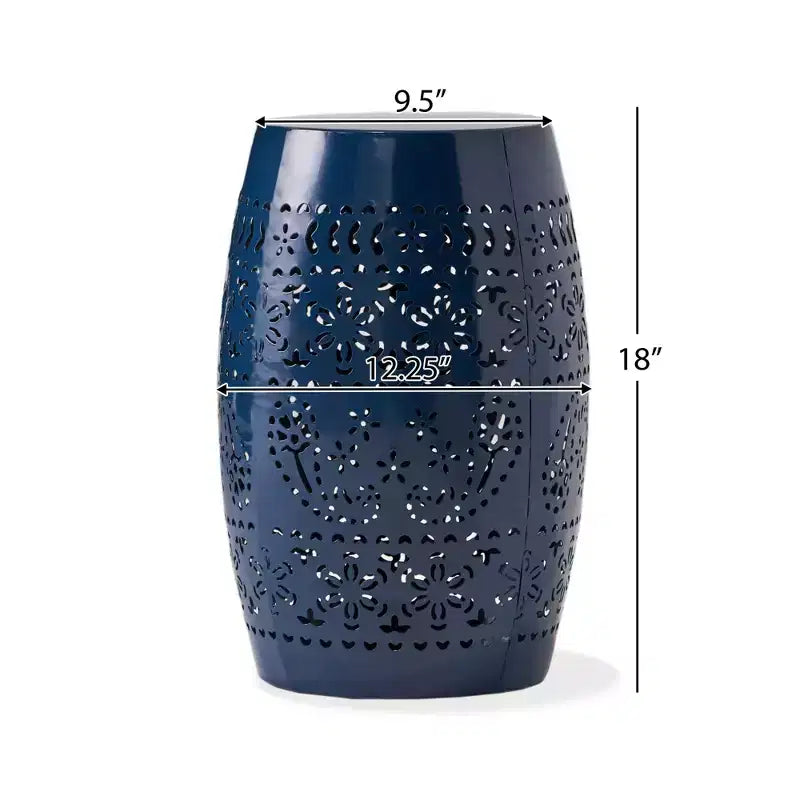 Lace Cut Barrel Accent End Table