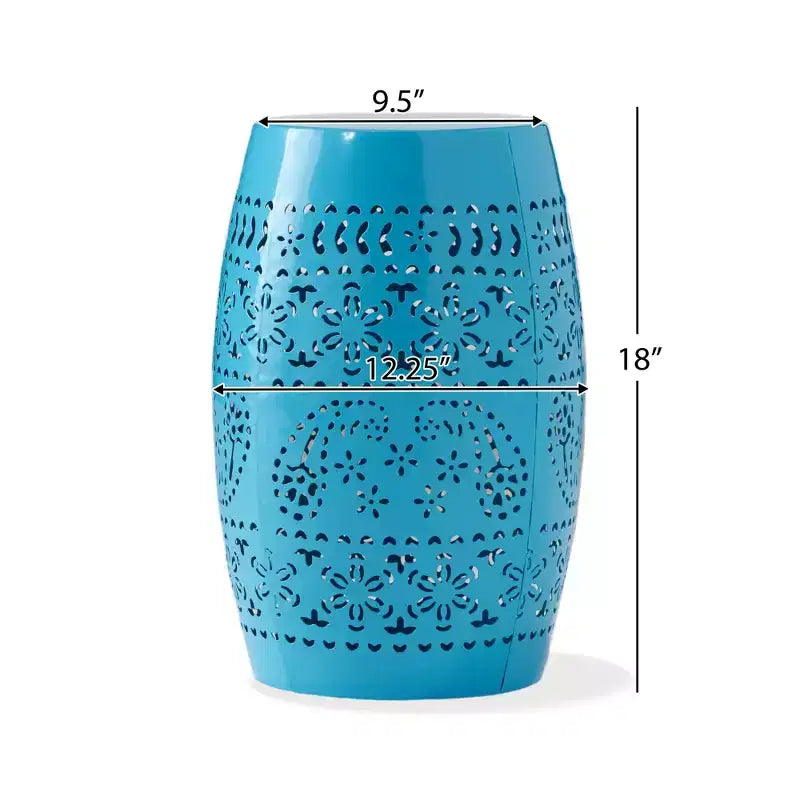 Lace Cut Barrel Accent End Table