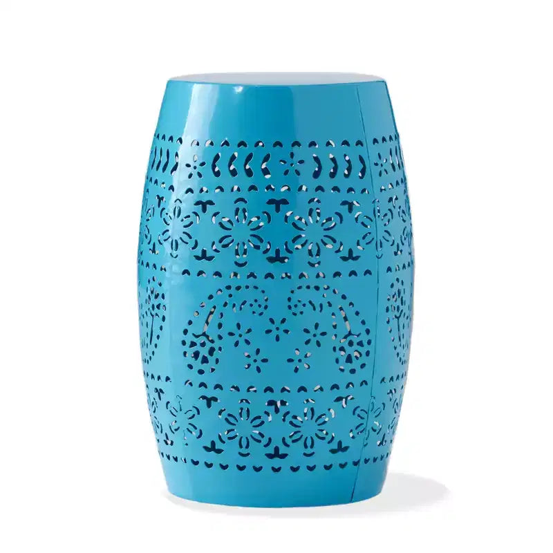 Lace Cut Barrel Accent End Table