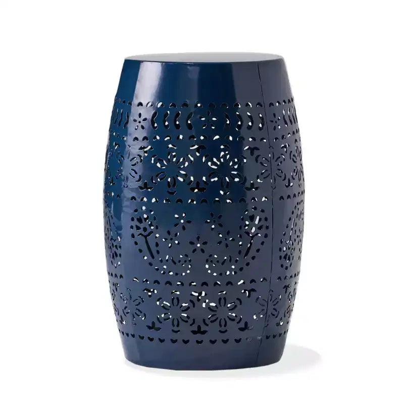 Lace Cut Barrel Accent End Table