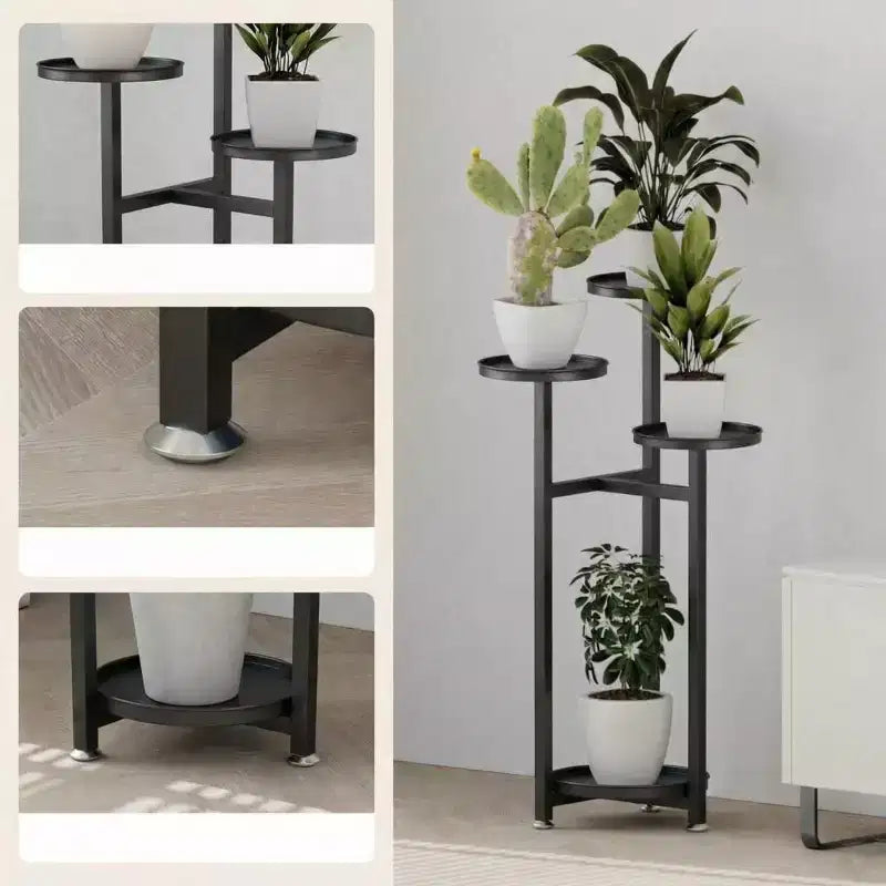 Multi-Layer Metal Corner Plant Stand
