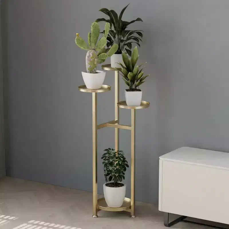Multi-Layer Metal Corner Plant Stand