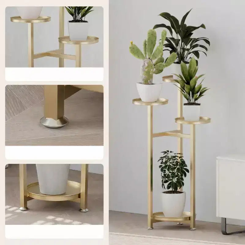 Multi-Layer Metal Corner Plant Stand