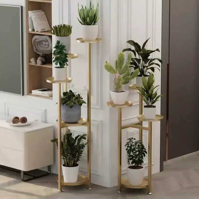 Multi-Layer Metal Corner Plant Stand