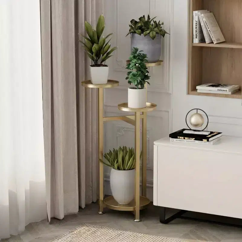 Multi-Layer Metal Corner Plant Stand