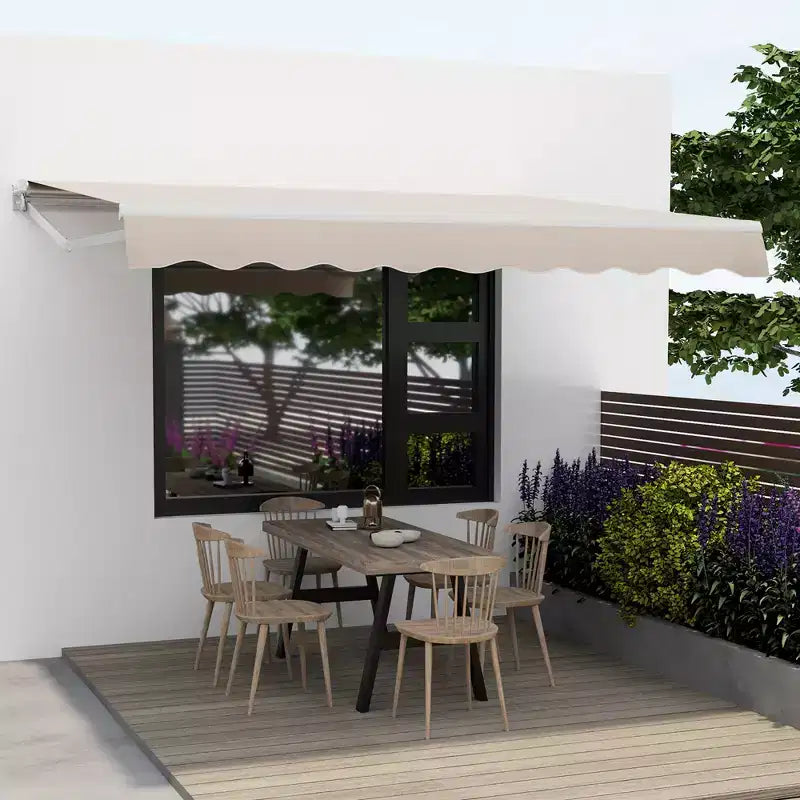 Retractable Patio Awning Aluminum Deck Sunshade Shelter