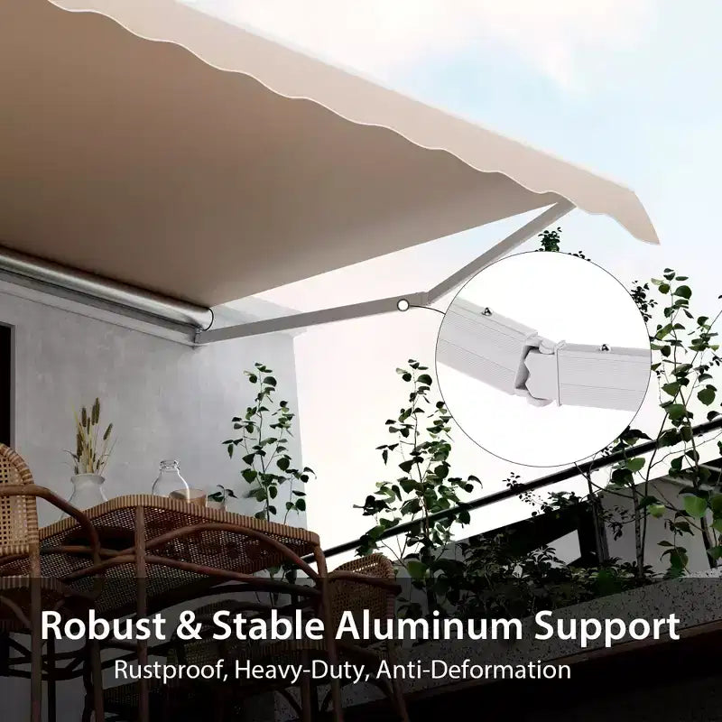 Retractable Patio Awning Aluminum Deck Sunshade Shelter