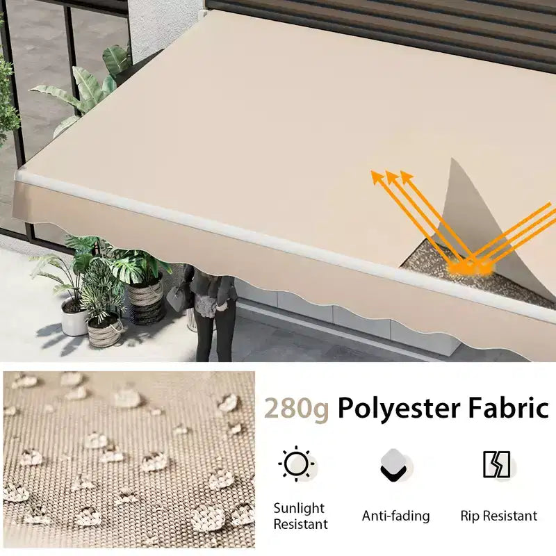 Retractable Patio Awning Aluminum Deck Sunshade Shelter