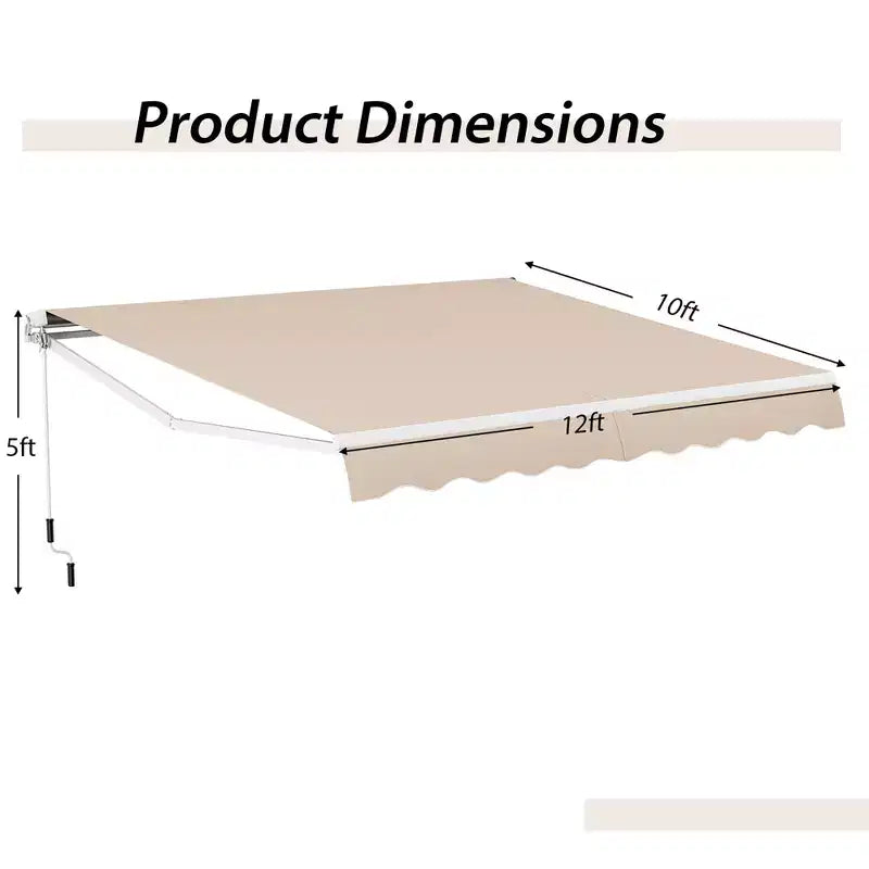 Retractable Patio Awning Aluminum Deck Sunshade Shelter