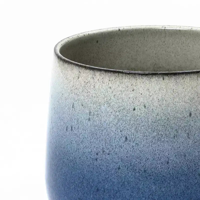 Blue Round Ceramic Planter Pot
