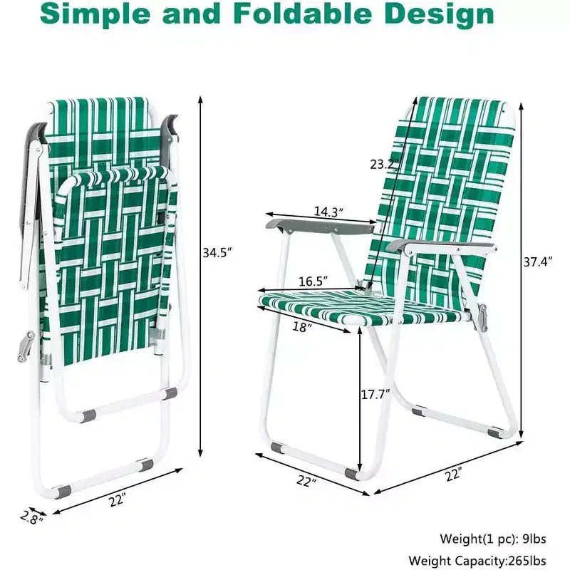 Patio Lawn Webbed Folding Chairs