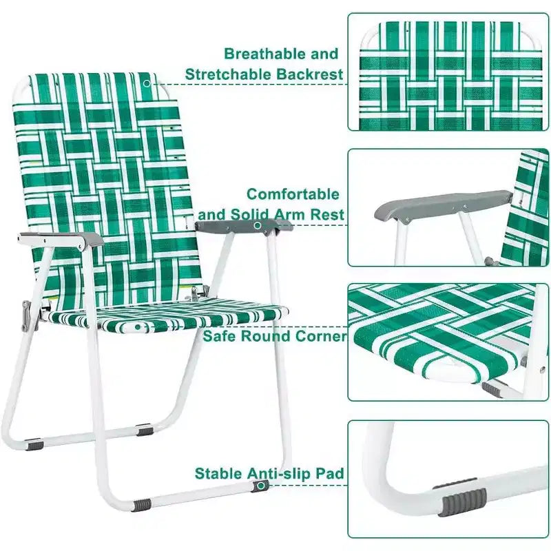 Patio Lawn Webbed Folding Chairs