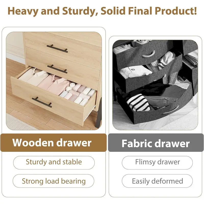 Tall Drawer Dresser with Storage Freestanding