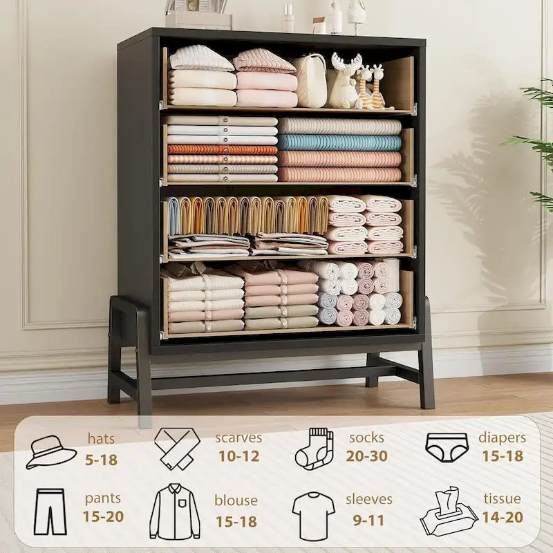 Tall Drawer Dresser with Storage Freestanding