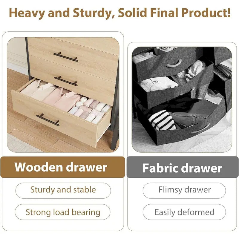 Tall Drawer Dresser with Storage Freestanding