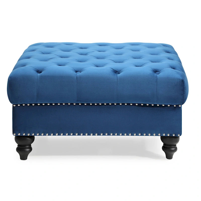 Velvet Tufted Oversized Ottoman