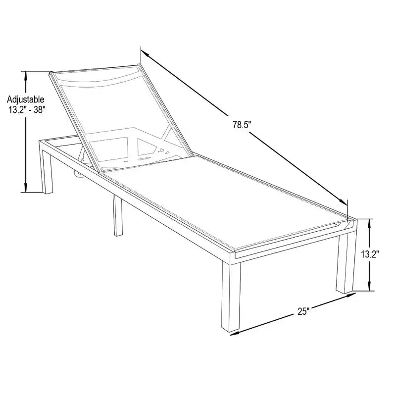 Patio Sling Chaise Lounge Chair