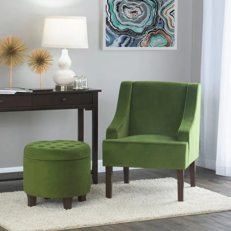 Velvet Swoop Arm Accent Chair