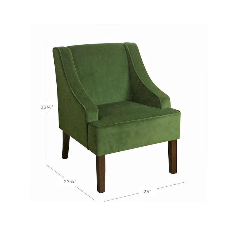 Velvet Swoop Arm Accent Chair