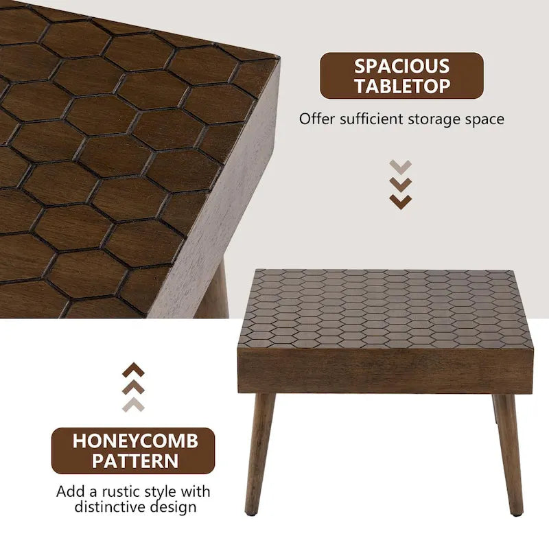 Rustic Solid Wood Square Coffee Table