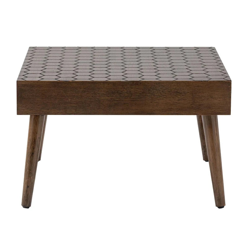 Rustic Solid Wood Square Coffee Table