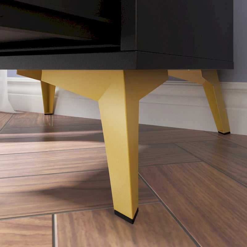 Drawer Nightstand In White/Black