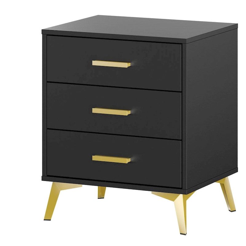 Drawer Nightstand In White/Black