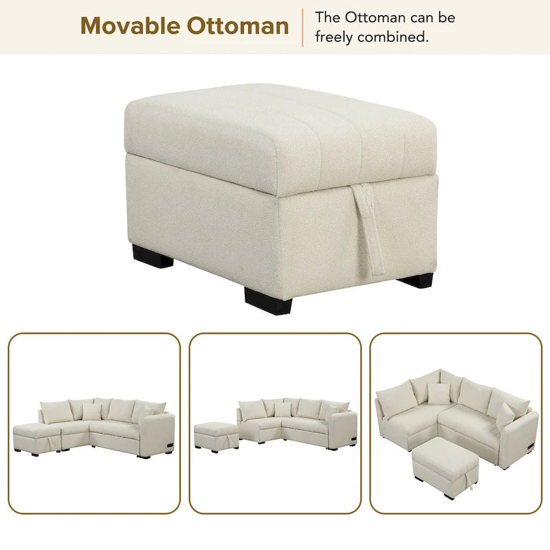 L-shaped Pull Out Sofa Bed Sleeper Sofa