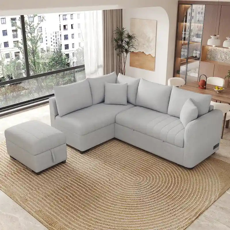 L-shaped Pull Out Sofa Bed Sleeper Sofa