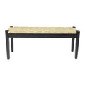 Solid Wood Natural Seagrass Indoor Bench