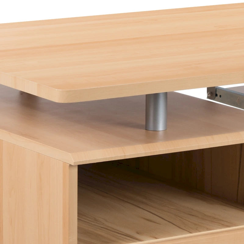 Pedestal 3-drawer Computer Desk with Keyboard Tray