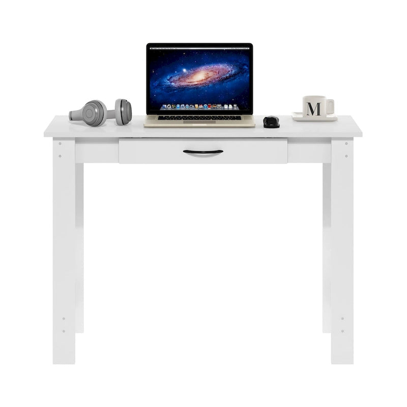 Writing Desk with Drawer, White