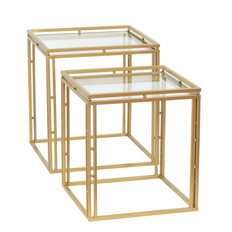 Antique Gold - Nested Square Side Tables