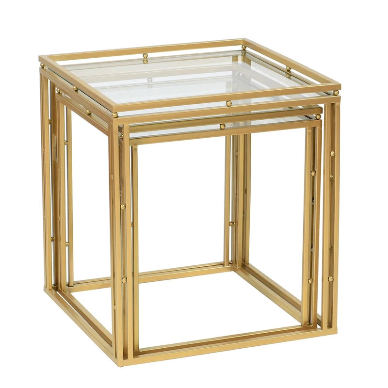 Antique Gold - Nested Square Side Tables
