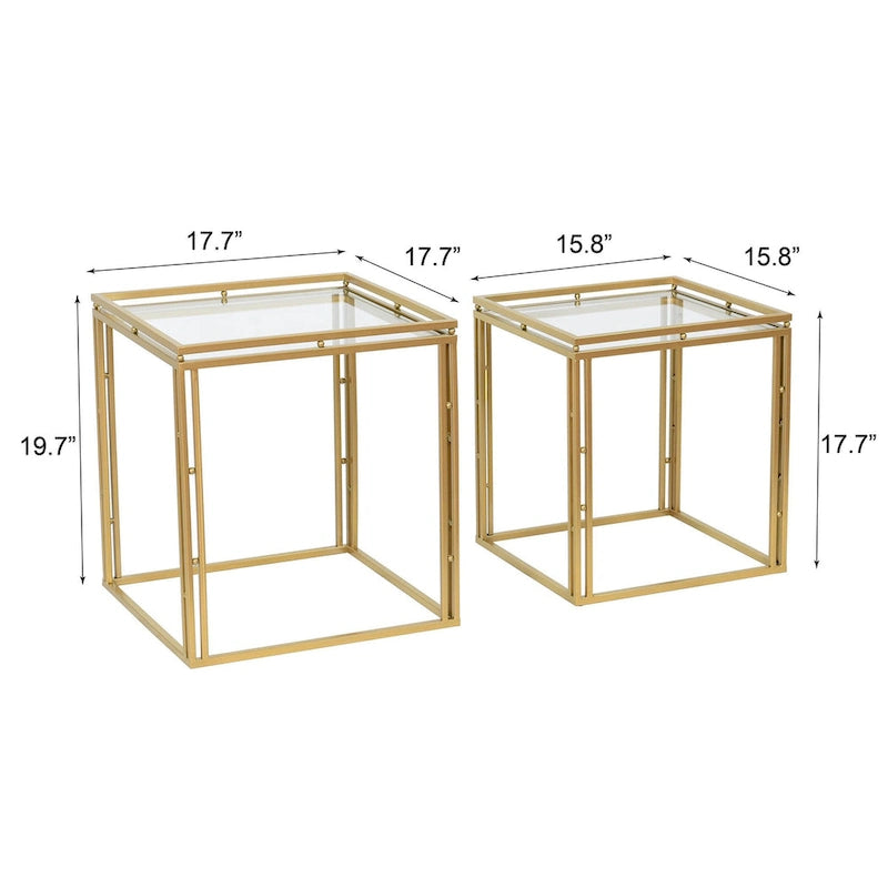 Antique Gold - Nested Square Side Tables