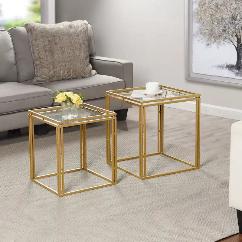 Antique Gold - Nested Square Side Tables