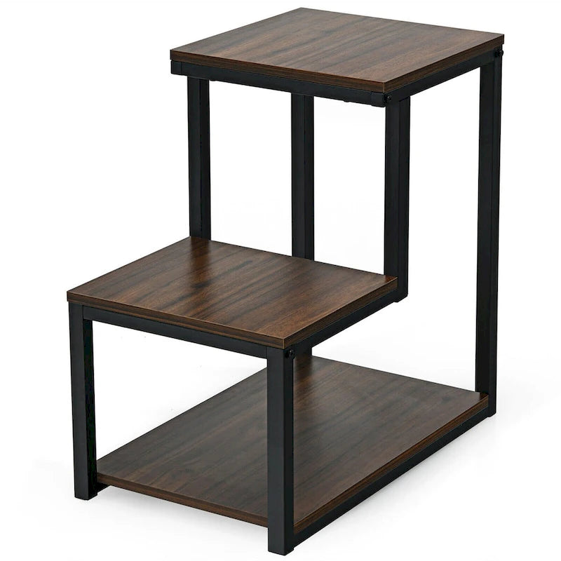 Table Side Table Night Stand W/ Storage Shelf for