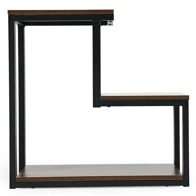 Table Side Table Night Stand W/ Storage Shelf for